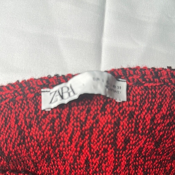 Zara Red A-Line Mock Neck Long Sleeve Dress - Picture 2 of 8